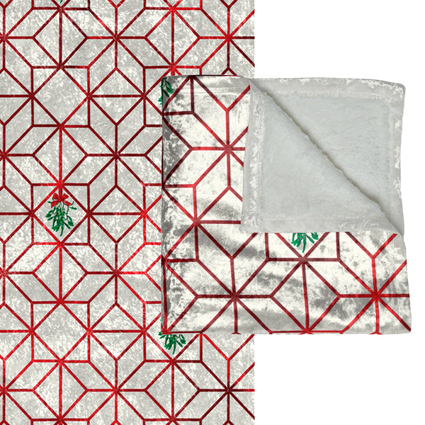 Art Deco Throw Blanket Christmas Mistletoe Holiday Decor