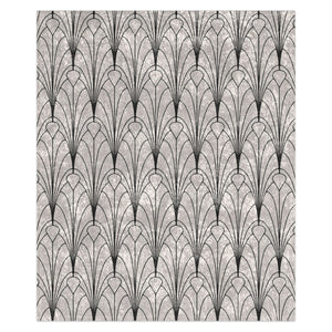 White and Black Art Deco Decorative Throw Blanket