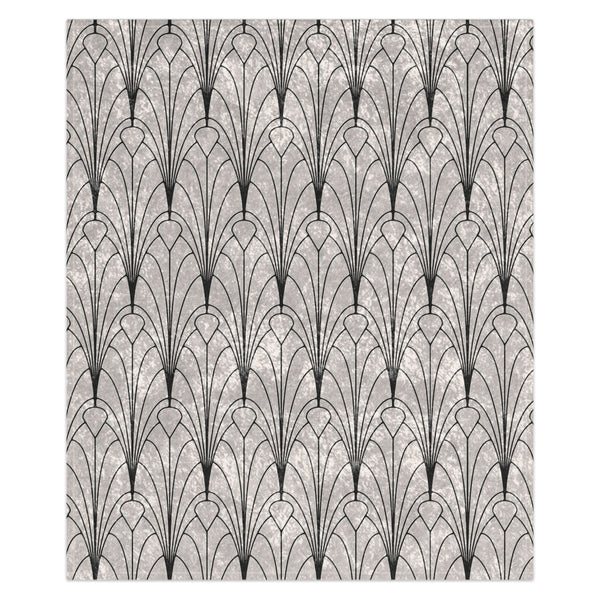 White and Black Art Deco Decorative Throw Blanket