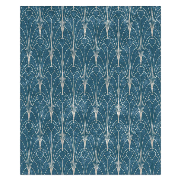 Teal Blue Art Deco Decorative Throw Blanket