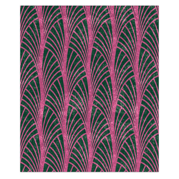 Green & Pink Art Deco Decorative Throw Blanket