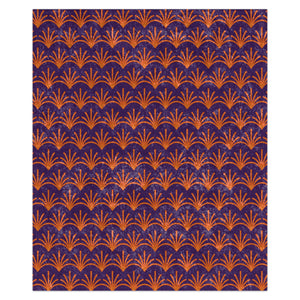 Soft sherpa blanket with 'Purple & Orange Art Deco Decorative Throw' design