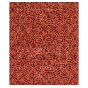 Soft sherpa blanket with 'Art Deco Orange Purple Decorative Throw' design