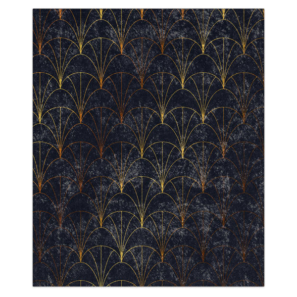 Blue Art Deco Decorative Throw Blanket