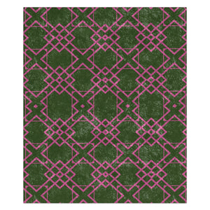 Green and Pink chic modern geometric throw blanket