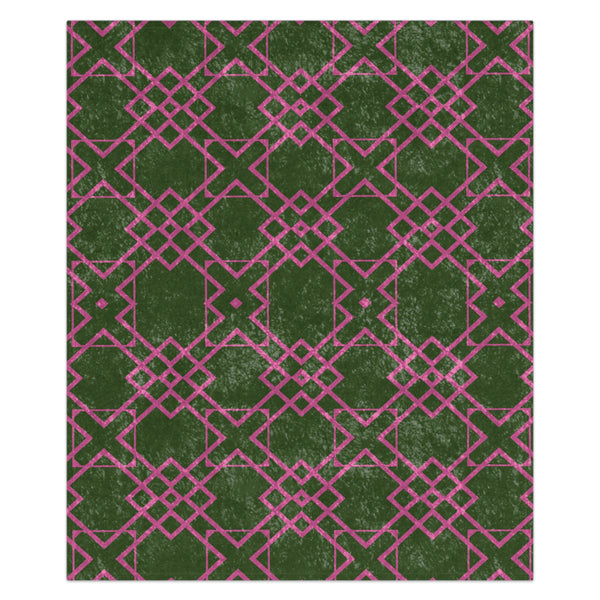 Green and Pink chic modern geometric throw blanket