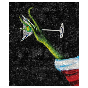 Martini Grinch Throw Soft Decorative Holiday Blanket