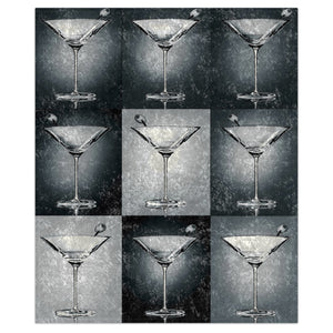 Black and White Martini Pop Art Throw Blanket