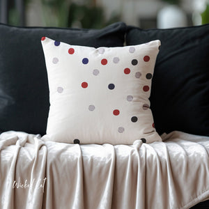 throw pillow with 'Patriotic Polka Dots American Chic Soft Cover' design