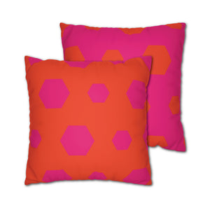 throw pillow with 'Pink & Orange Reversible' design