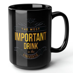 mug with 'Coffee Addicts Sarcastic Funny' graphic on a white background