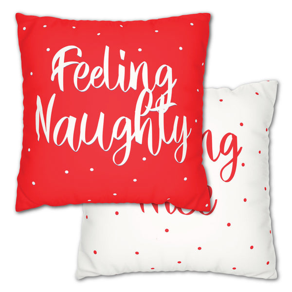 Naughty or Nice Reversible Christmas Pillow Cover