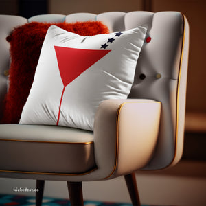 throw pillow with 'Reversible USA Martini Patriotic Cover' design