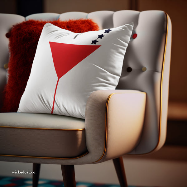 Martini Lovers Reversible Patriotic Accent Pillow Cover