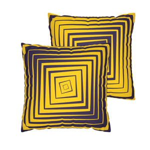 Yellow & Purple Reversible Retro Throw Pillow