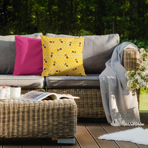 Honeycomb Rainbow Bee Indoor Outdoor Throw Pillow