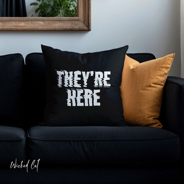 They're Here Poltergeist Indoor Outdoor Pillow