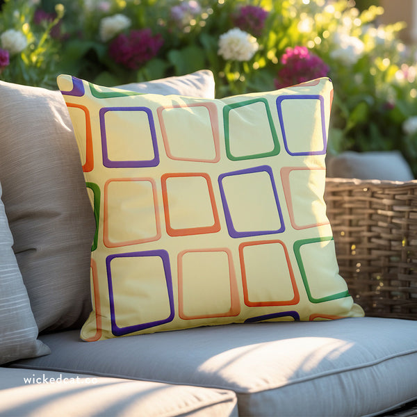 Mid-Century Modern Yellow Indoor Outdoor Throw Pillow