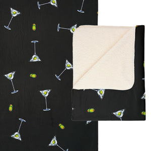 Dirty Martini Plush Soft Sherpa Throw Blanket