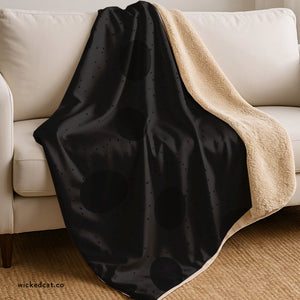 Black Polka Dot Soft Sherpa Throw Blanket