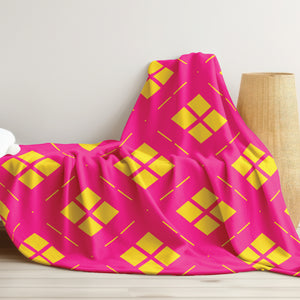 Pink and Yellow Modern Decor Throw Blanket