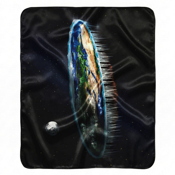 Flat Earth Funny Gift Idea Plush Sherpa Blanket