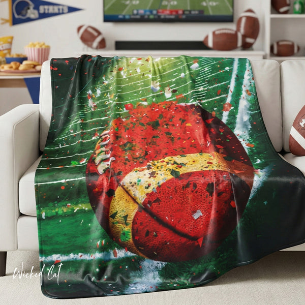 Football Game Day Plush Sherpa Throw Blanket