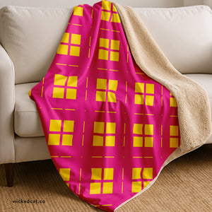 Pink and Yellow Modern Decor Throw Blanket