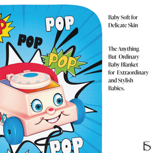 Retro Toy Phone Cute Sherpa Baby Blanket