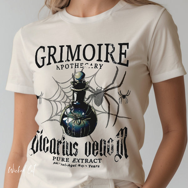 Apothecary Label Spider Venom Halloween T-Shirt