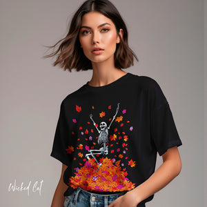 Fall Lovers Skeleton Halloween T-Shirt Comfort Colors®