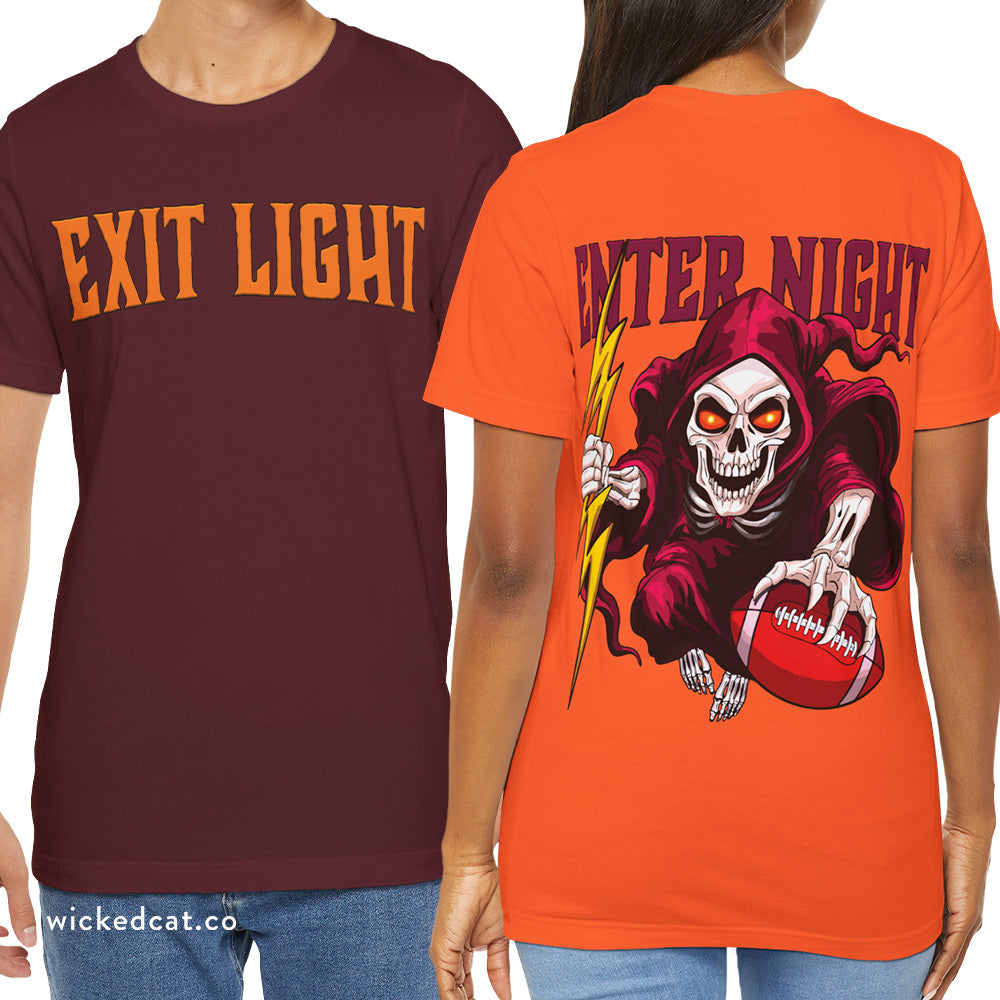 Virginia Tech Football Exit Light Sandman Skeleton T-Shirt