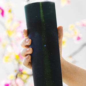 mug with 'The Pale Blue Dot Space Science Insulated Tumbler 20oz' graphic on a white background